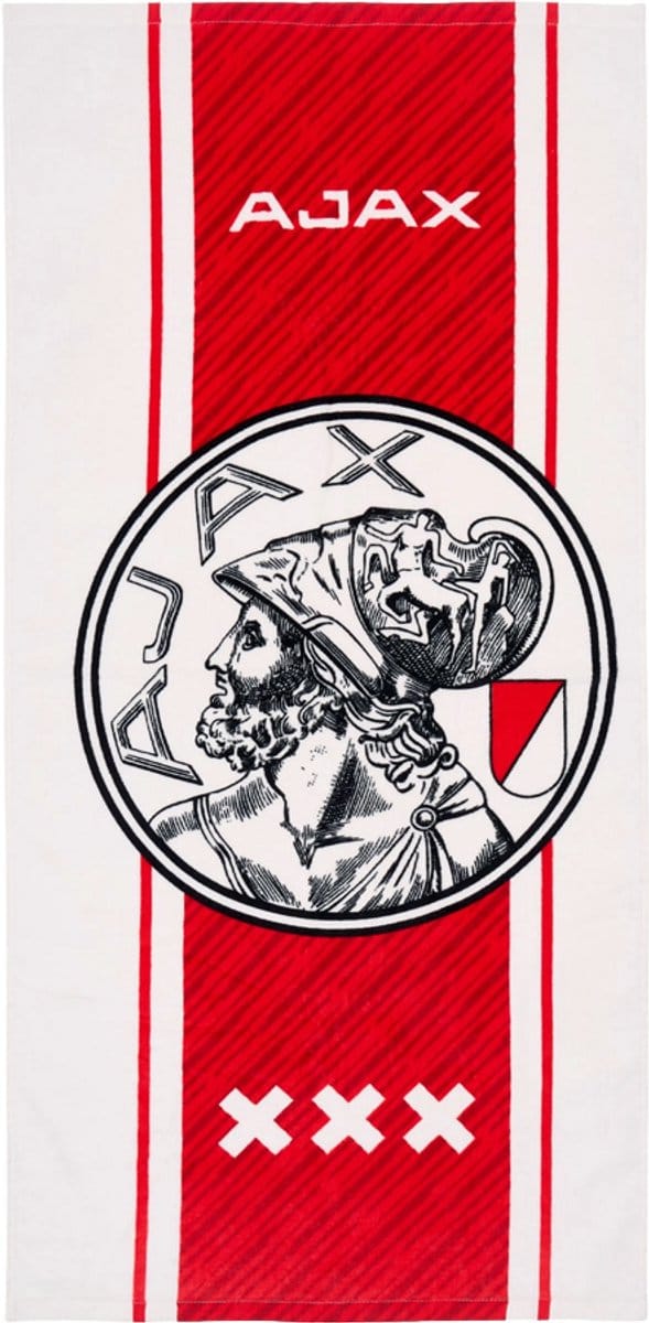 Ajax-handdoek wit rood wit 50x100 cm
