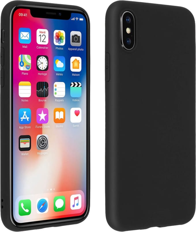 Forcell, Hoes Geschikt voor Apple iPhone X / XS Soft Touch siliconengel, Zwart