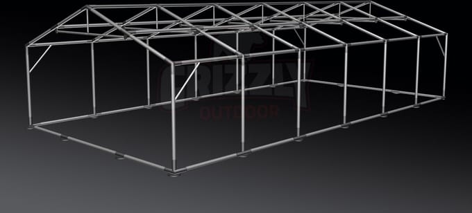 GO-PRO Limited Edition 6x12 Partytent met grondframe Wit-Grijs