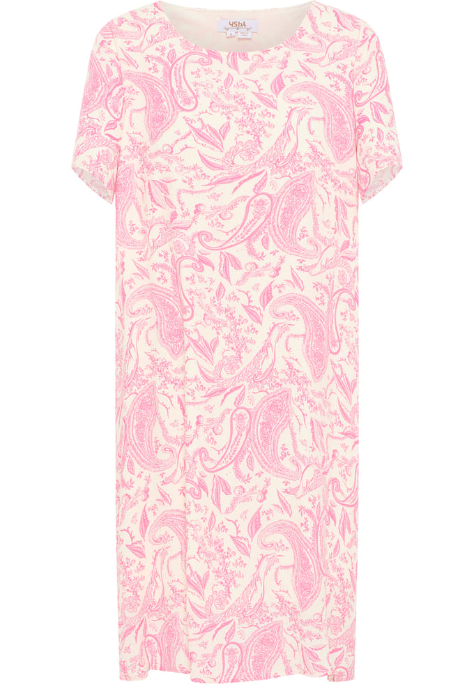 usha Jurk met korte mouwen Dames roze wol wit