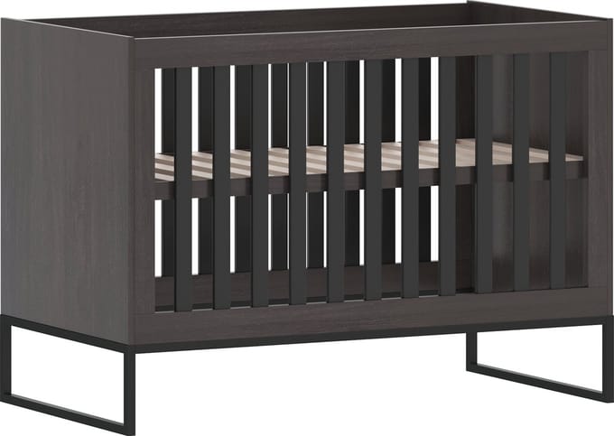 Born Lucky ® Baby Bed / Ledikant Toscane 60x120 cm Verstelbare Bodem - Zwart