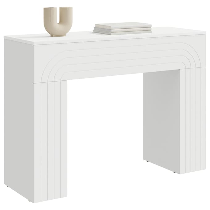 vidaXL - Salontafel - Wit - 102 - x - 35 - x - 75 - cm - Bewerkt - hout