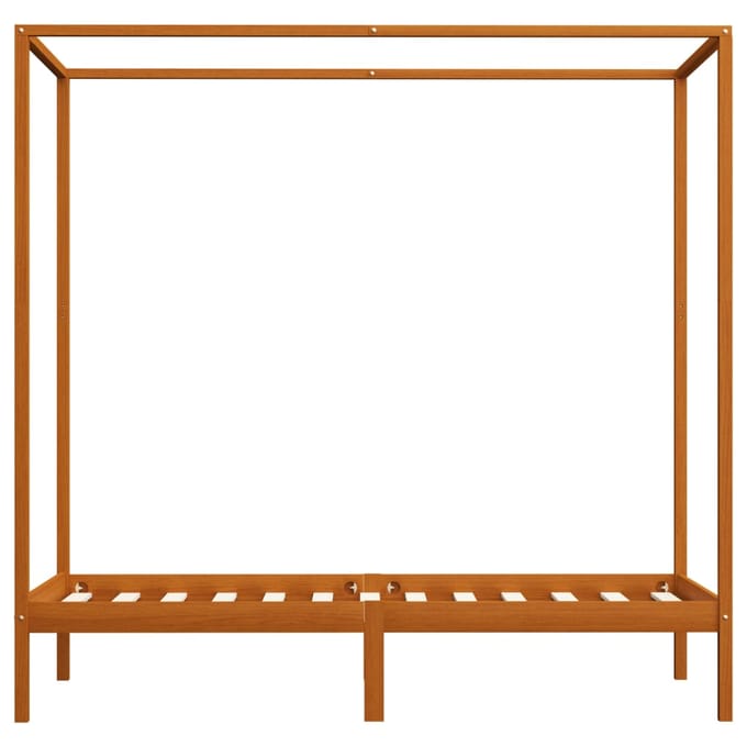 vidaXL - Hemelbedframe - massief - grenenhout - honingbruin - 90x200 - cm