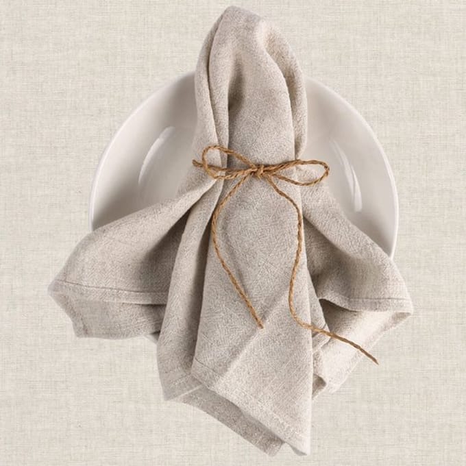 MTTProducts - Herbruikbare beige stoffen servetten (12 stuks)