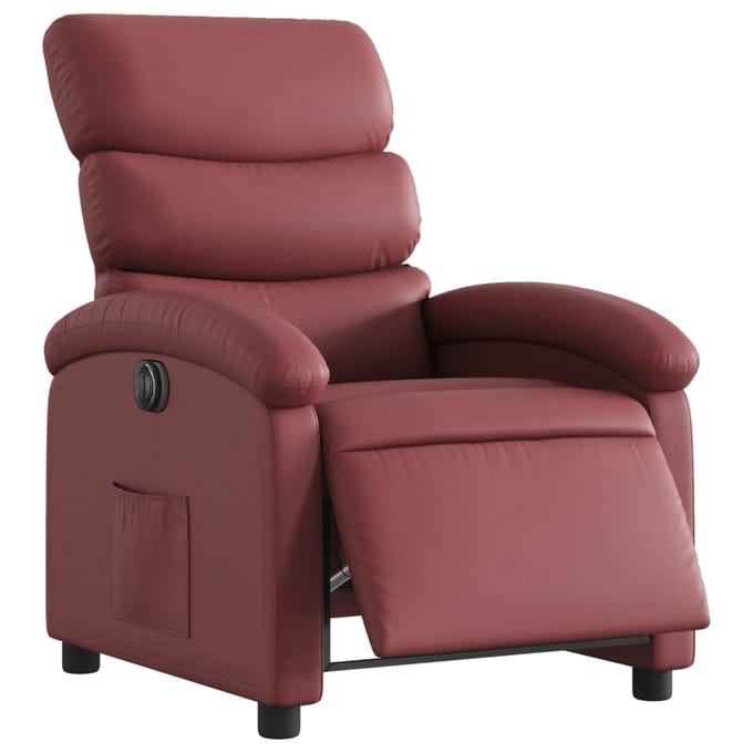 vidaXL - Fauteuil - verstelbaar - elektrisch - kunstleer - wijnrood