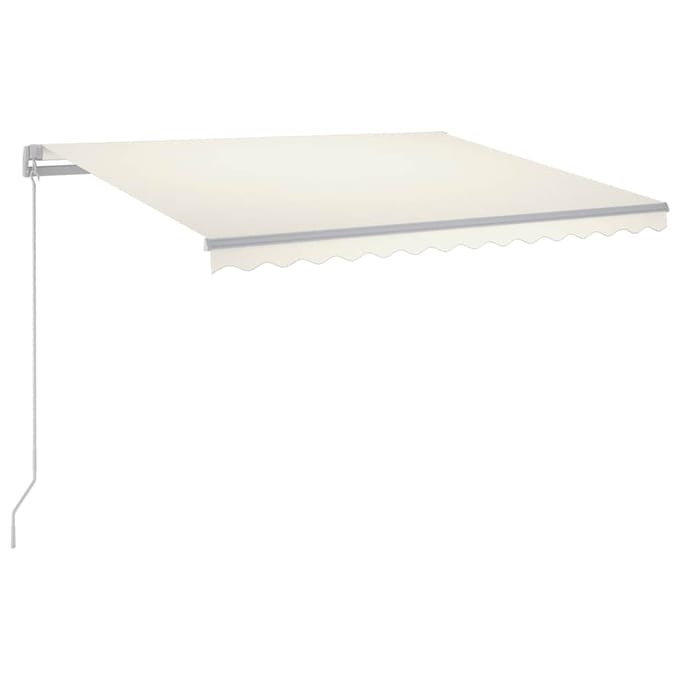 vidaXL - Luifel - handmatig - uittrekbaar - met - LED - 300x250 - cm - crèmekleurig
