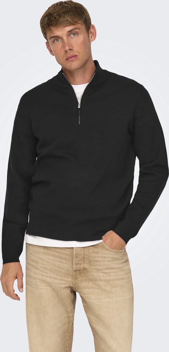 ONLY&SONS - ONSCOOPER HALF ZIP HIGH NECK KNIT NOOS - Heren - Gebreide truien