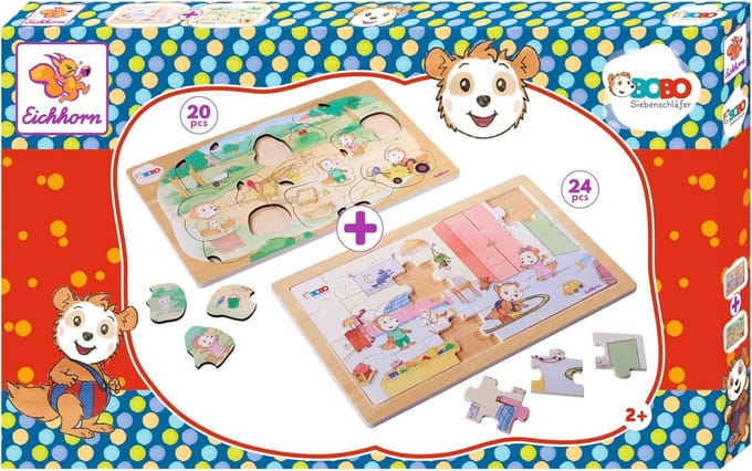 Drie Puzzels met Speelse Diertjes voor Kinderen vanaf 2 Jaar
