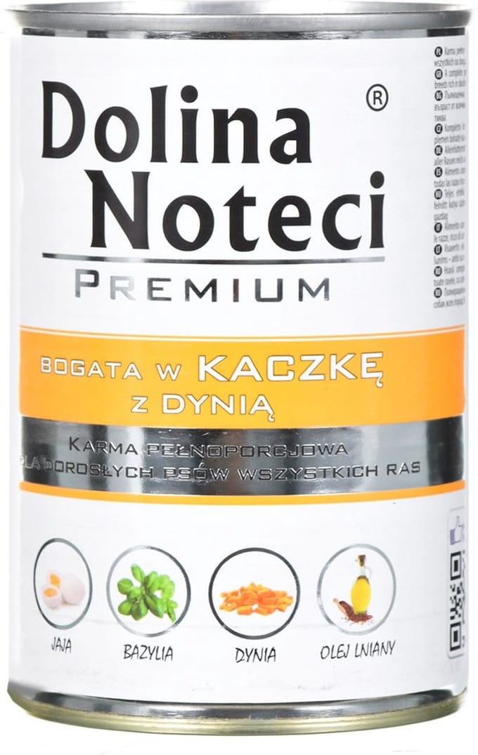 Dolina Noteci Premium - Natvoer Hond - Eend & Pompoen - Graanvrij - 24 x 400g