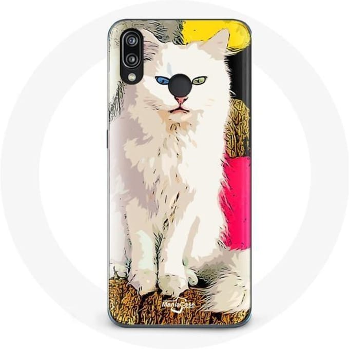 Coque pour Huawei P20 Lite Turc de Van Chat Blanc aux yeux bleu et jaune
