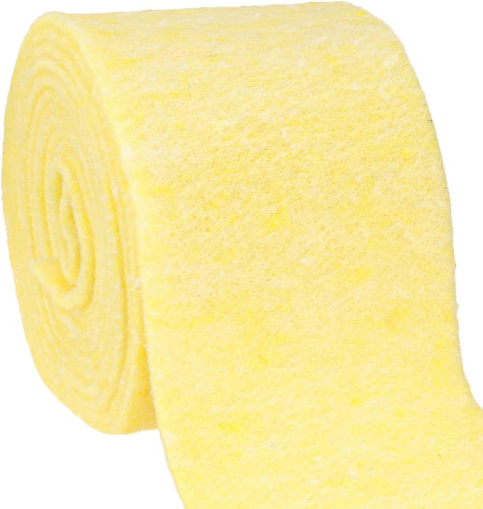 Vilten lint lichtgeel 15cm 5m