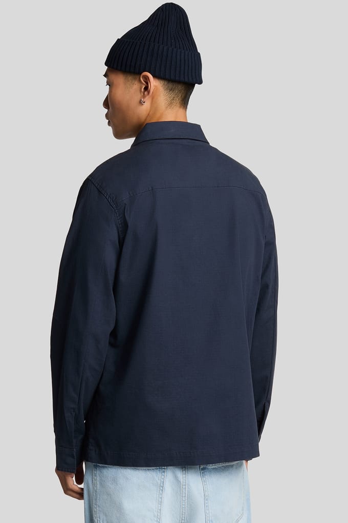 Lyle & Scott Ripstop Overshirt Dark Navy Größe: XS | Casual hemden Outlet | Herren | Blau