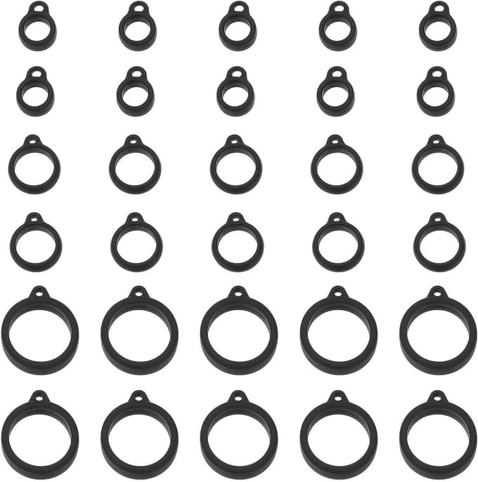 Multi-Function Silicone Rubber Lanyard Set - 10 Stuks Verstelbare Houder voor Pennen, Sleutels en Accessoires in Zwart