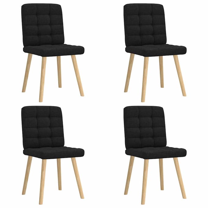 vidaXL - Eetkamerstoelen - 4 - st - stof - zwart