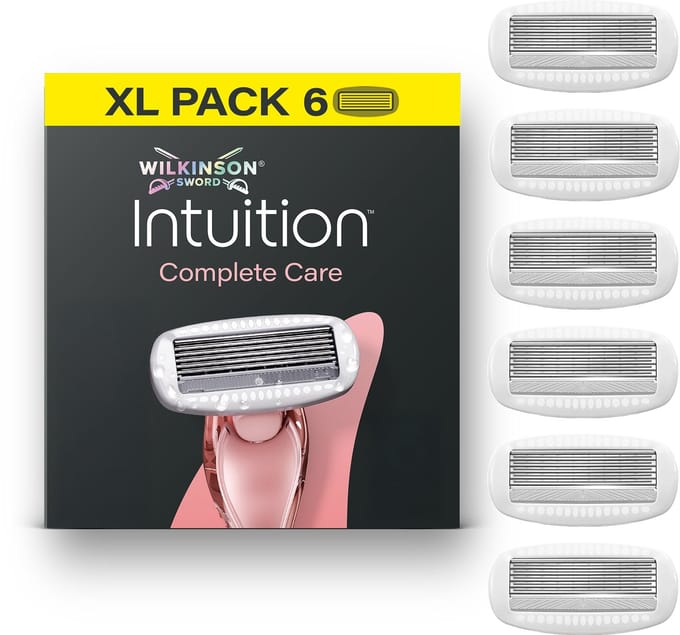 Wilkinson Sword Intuition Complete Care Navulmesjes voor vrouwen, Hydro-Boost-serum, 6 navulmesjes