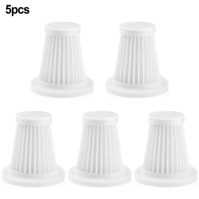 5 Stuks Auto Stofzuiger Filter Draadloos Handheld Stofzuiger Wasbaar Luchtfilter Cassette Herbruikbaar Toepasbaarheid Interieur white