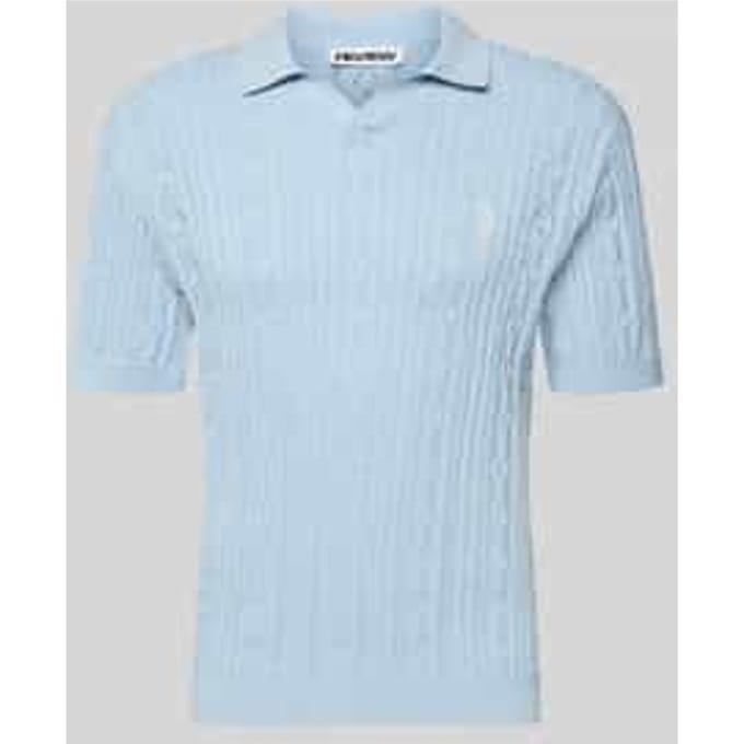 slim fit knitwear-poloshirt met labelstitching