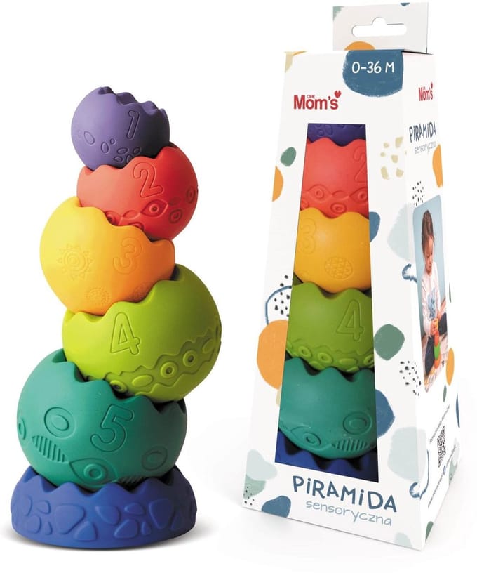 Mom's Care sensorisch speelgoed grote pastel piramide educatief.
