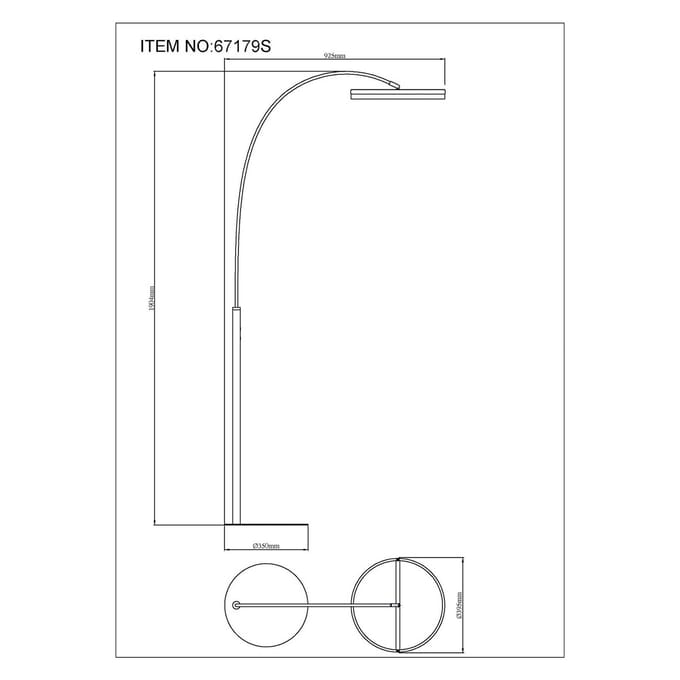 Globo Della LED vloerlamp, hoogte 190 cm, zwart/donkergrijs, metaal