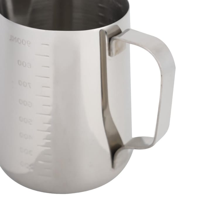 RVS Maatbeker Koffiekan Melkopschuimpot Espresso Latte Schenkkan(1000 ml) white