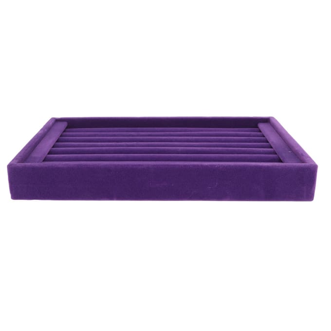 Paarse Fluwelen Ring Organizer 7 Sleuven Stapelbare Sieraden Opbergbak Oorbel Display Koffer blue