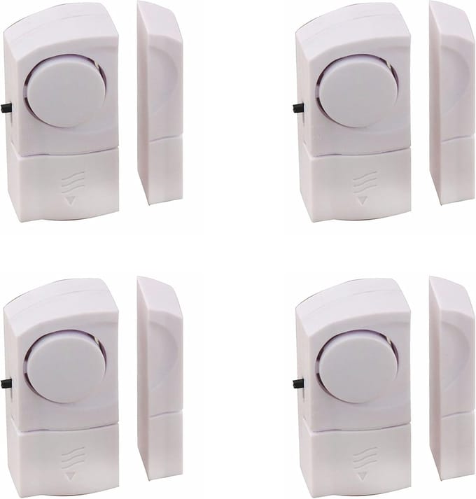 Set van 4 magnetische deur- en raamalarmen - wit