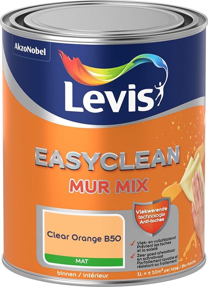 Levis - Easyclean Mur Mat Mix - Clear Orange B50 - Mengverf - 1 L