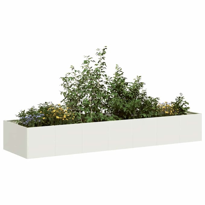 vidaXL - Plantenbak - 280x80x40 - cm - staal - wit