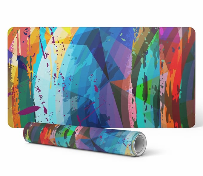 Beschermende decoratieve mat voor bureau, abstract mozaïek, 90x45 cm
