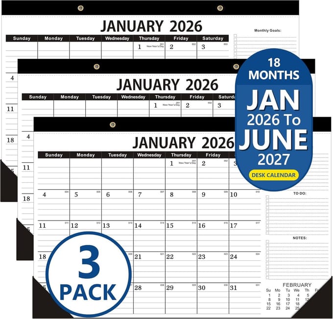 Bureaukalender Set - Planners Agenda - Planning Overzicht - 18 Maanden Dekking - Groot Formaat