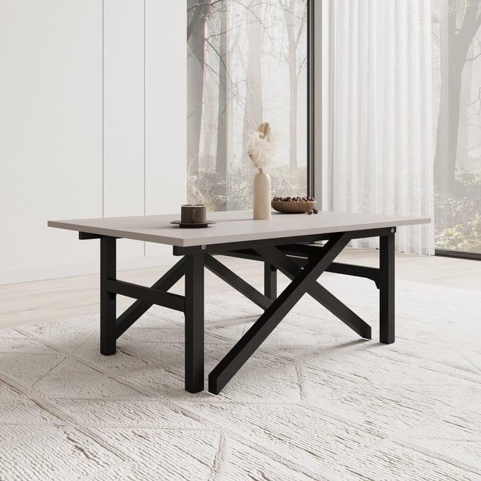 Meubella - Xalir - Salontafel uitschuifbaar - Beige - 100x70x40 cm