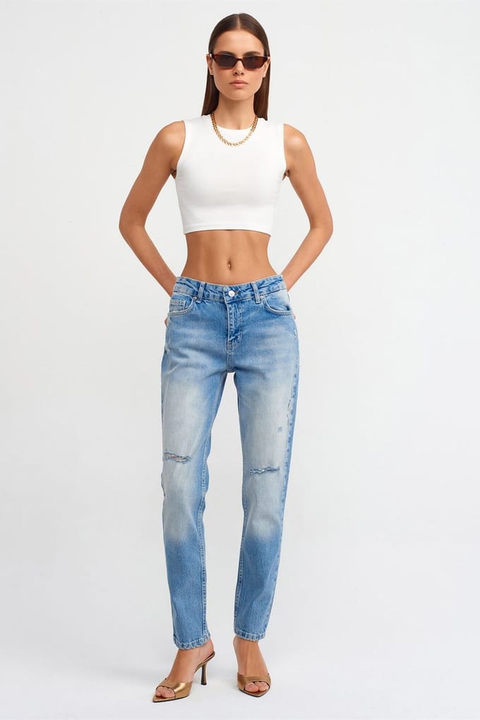 Lage Taille Rechte Jeans
