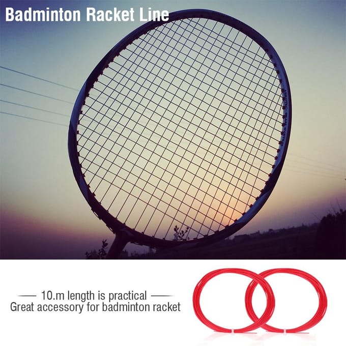 Cordage de raquette de badminton en nylon durable et haute flexibilité de 10 m(rouge) red