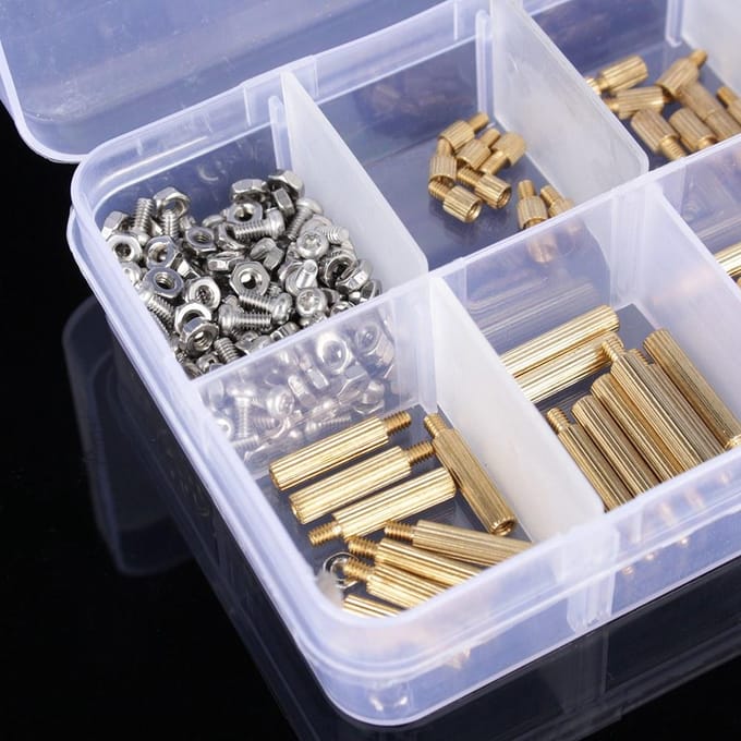 270 stuks Mannelijk Vrouwelijk M2 Messing Afstandshouder PCB Board Schroeven Moeren Assortiment