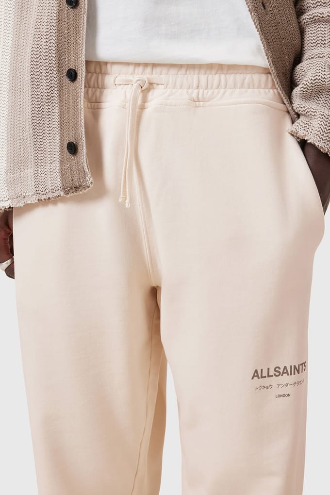 AllSaints Undrgrnd Sweatpant Sandy White Größe: S | Jogginghosen Outlet | Herren | Weiß