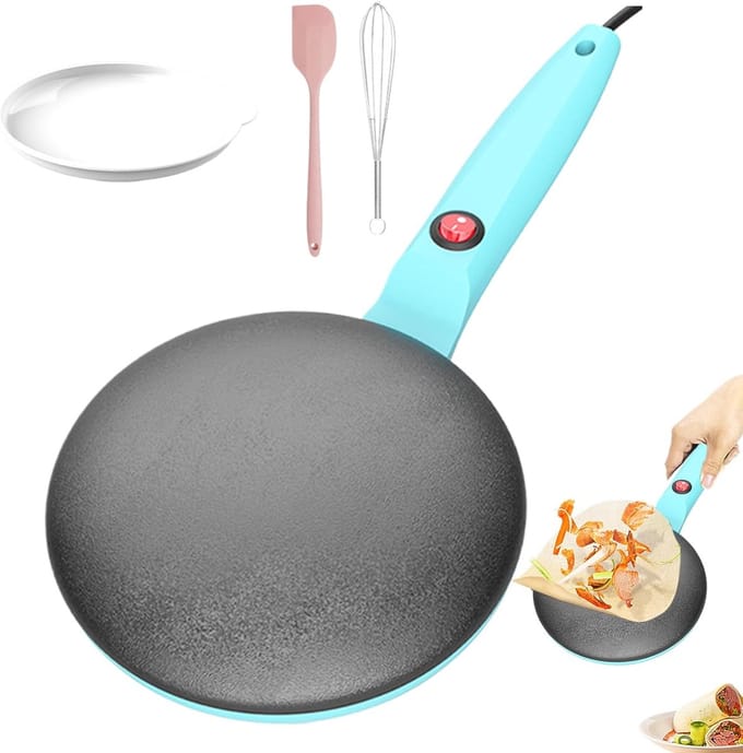 Pannenkoekenpan - Crêpemaker - Snelle Pannenkoeken - Automatische Temperatuur - 22cm Diameter - Blauw