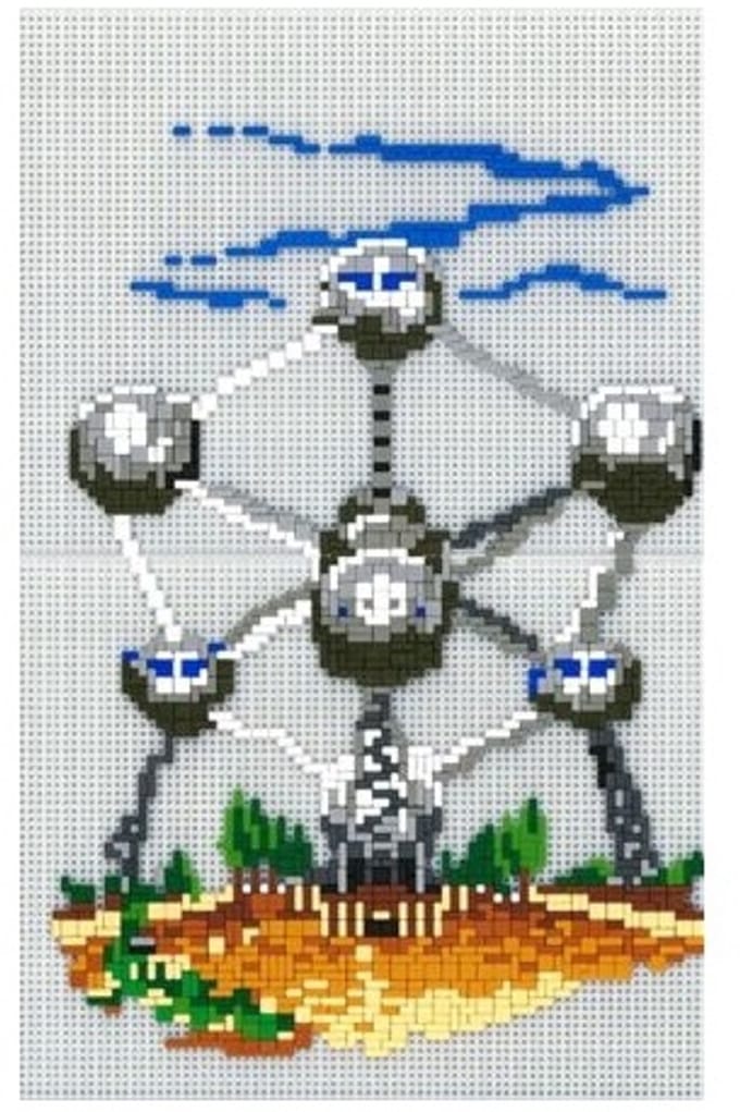 Stickit Ministeck-system Atomium Brussel, ca. 1.900 delig