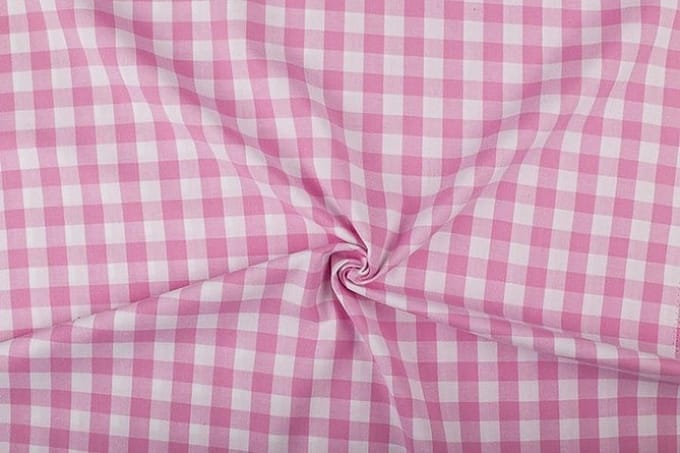 Boerenbont stof - 18mm geruite stof - Roze - 40 meter