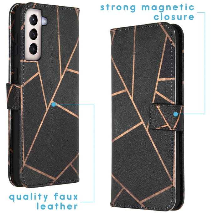 imoshion Design Softcase Bookcase voor de Samsung Galaxy S21 Plus - Black Graphic