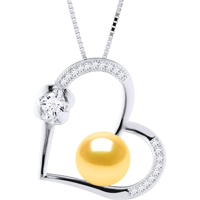 LIEFDE ketting zoetwaterparels 8-9mm Golden 925