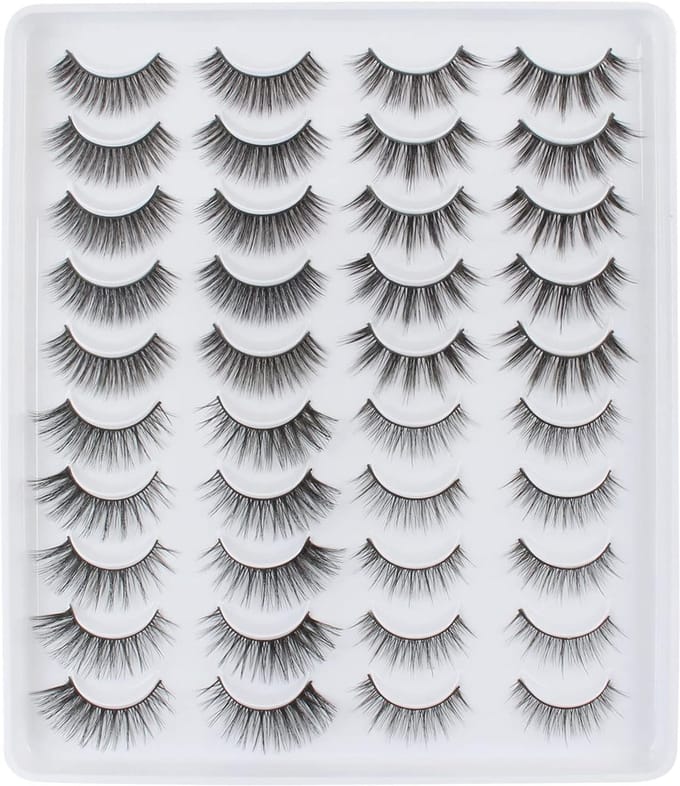 Glowing win - Nepwimpers - 20paar - Gemengd Multipack 4 stijlen - Natuurlijke look - 3D Lichte volumewimpers