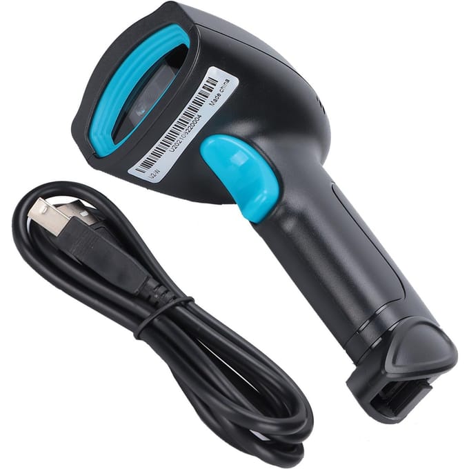 Handheld Barcodescanner 360 graden Lezen Stofdicht Waterdicht Draadloos QR-code USB-lezer(Zwart Blauw ) veelkleurig