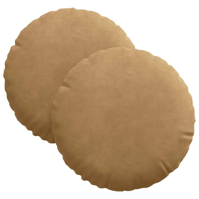 vidaXL - Zitkussens - 2 - st - Fluweel - Bruin - Ø30 - x - 13 - cm