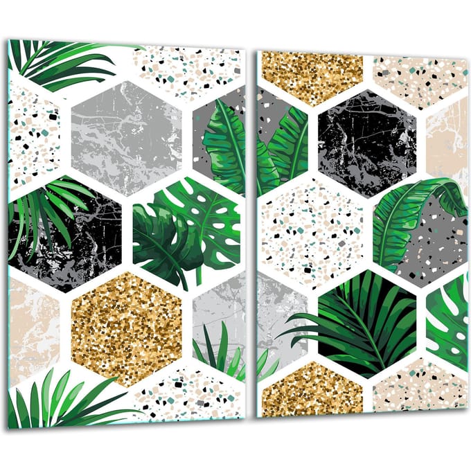 TMK ArtDeko - Snijplank - Mozaïek - 2x 30x52 cm - Glas