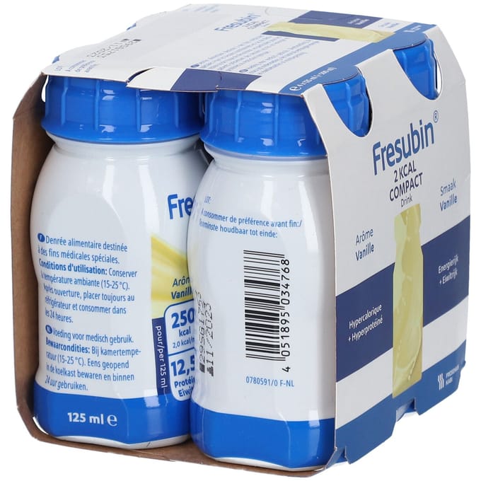 Fresubin 2 Kcal Compact Drink Vanille 4x125 Vloeistof