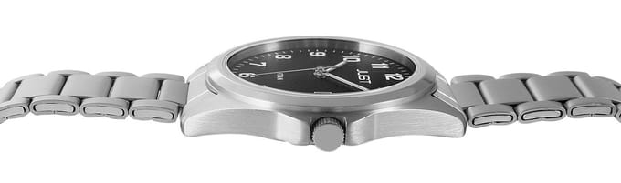 JUST Herenhorloge titanium van titanium met datumweergave, antiallergisch, 5 ATM