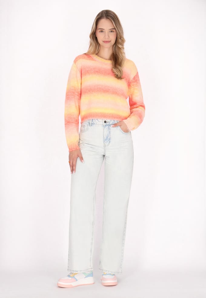 Mymo Jumper Dames Oranje Veelkleurig