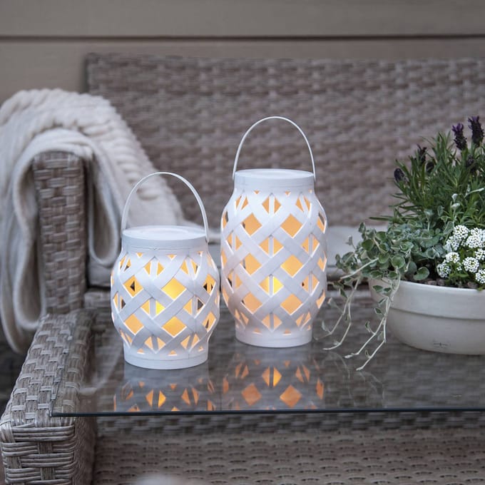 STAR TRADING LED lantaarn Flame Lantern, wit, hoogte 16 cm