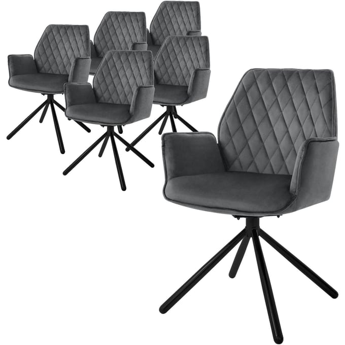 Set van 6 eetkamerstoelen Hale velvet | ML-Design