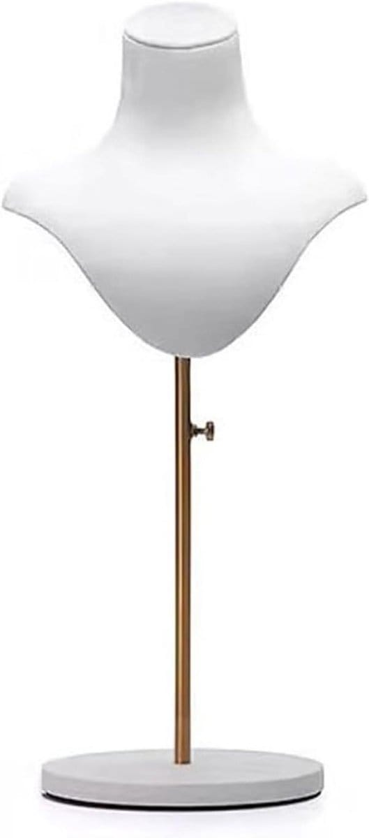 Sieraden Display Rek - Ketting Houder - Sieraden Tonen - Fluwelen Afwerking - Verstelbare Hoogte - Wit